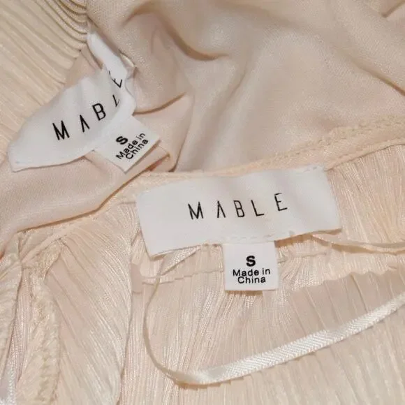 Mable Nele Front Twisted Pleated Boho Two-Piece Set Cream Size Small - Picture 5 of 5